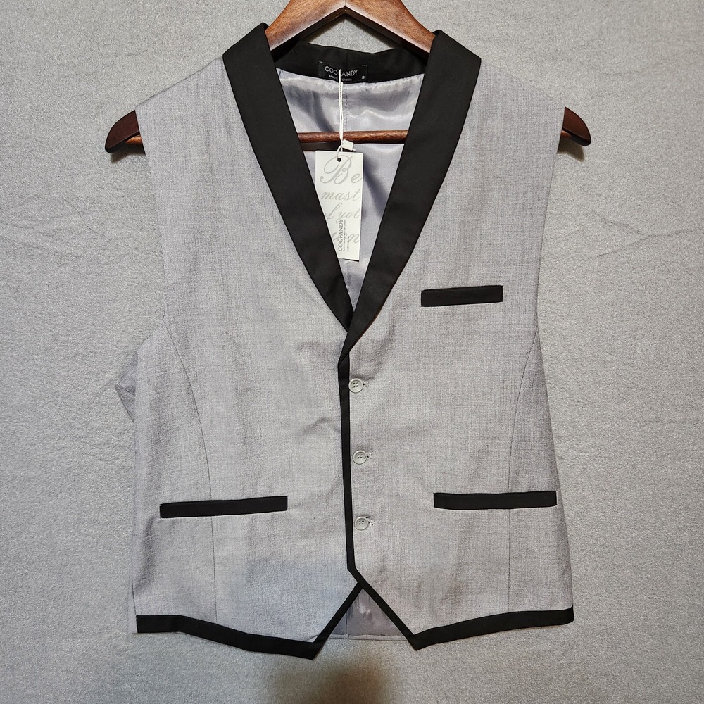 Coofandy Mens Suit Vest Gray &‎ Black Size Small New with Tags